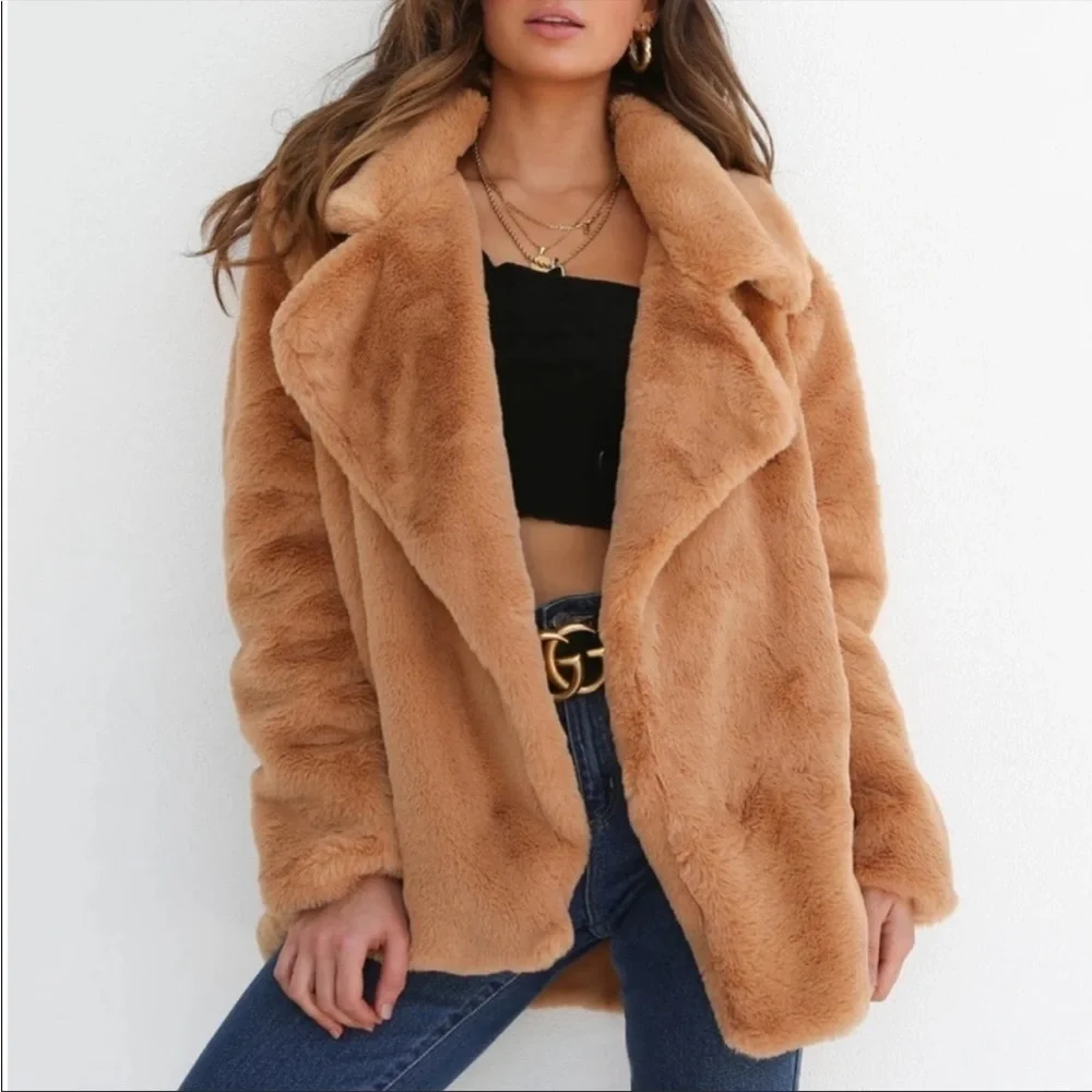 Tiger Mist Fawkner Faux Fur Open Front Jacket Size Small - Picture 1 of 8